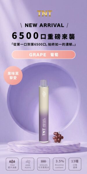 TNT 6500口拋棄式電子煙-葡萄