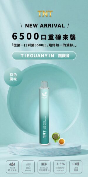 TNT 6500口拋棄式電子煙-鐵觀音