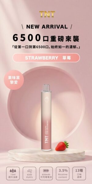 TNT 6500口拋棄式電子煙-草莓