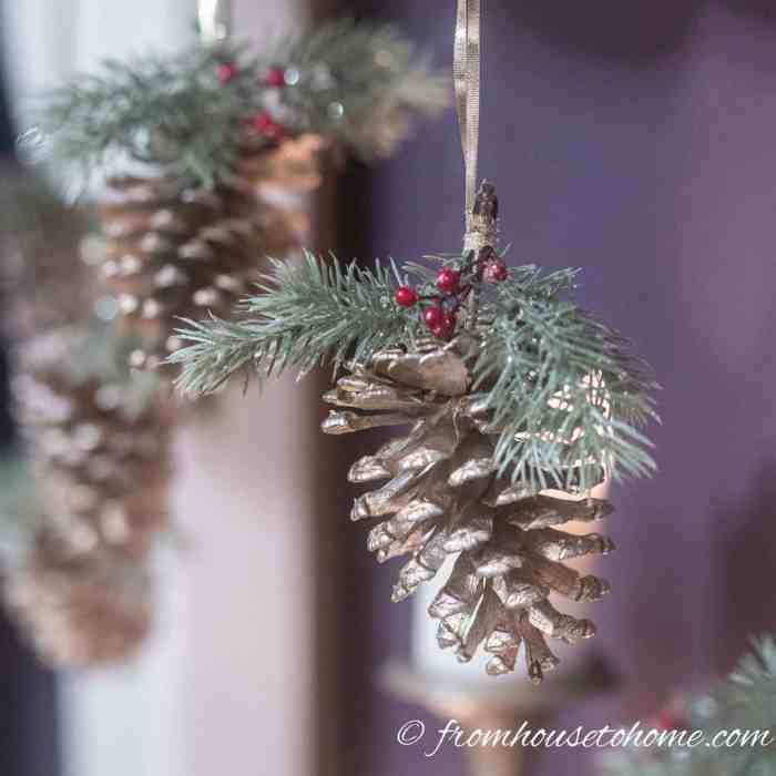 Diy ornament pine christmas cone ornaments pinecone